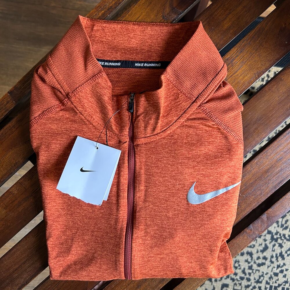 NIKE Men's 1/2 Zip Element Running Top - NWT (Orange, Large)